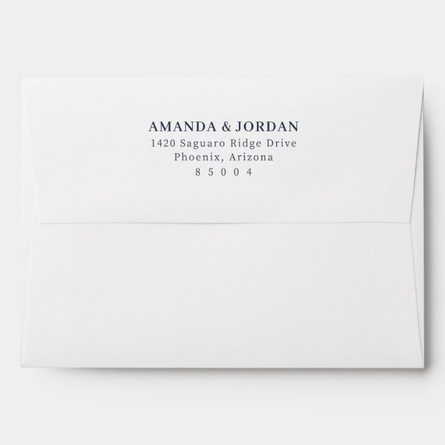 Elegant Black Minimalist Typographic Envelope (Back (Top Flap))