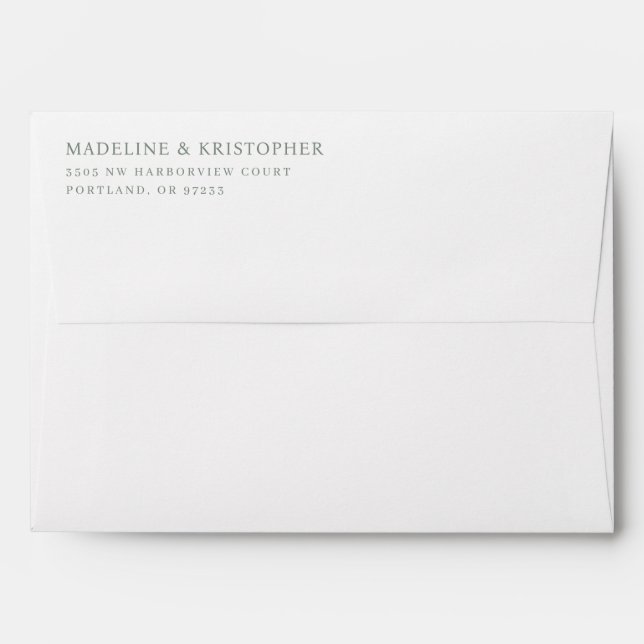 Elegant Black Minimalist Typographic Envelope (Back (Top Flap))