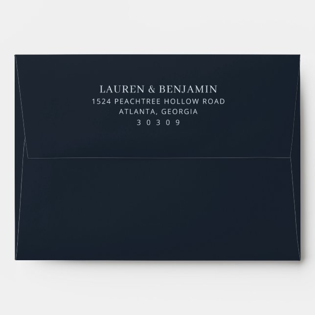 Elegant Black Minimalist Typographic Envelope (Back (Top Flap))