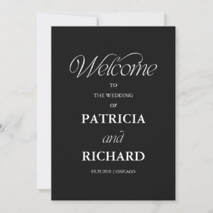 Elegant Black Minimalist Wedding Ceremony Program