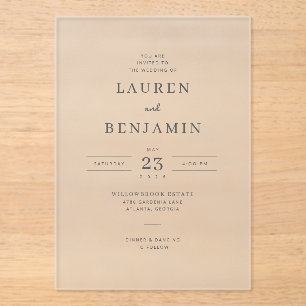Elegant Black Minimalist Wedding Invitation