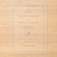 Elegant Black Minimalist Wedding Invitation
