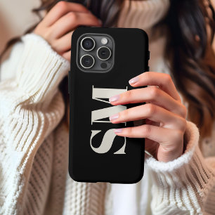 Elegant Black Monogram initial iPhone 13 Pro Max Case