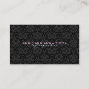 Elegant Black Monotones Vintage Floral Damasks Business Card