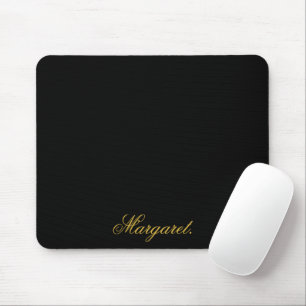 Elegant Black Mouse Pad Featuring Your Name