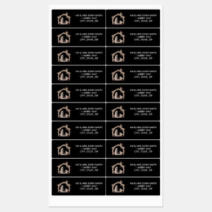 Elegant Black Nativity Christmas Return Address
