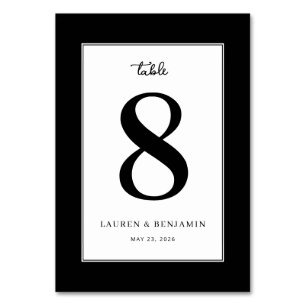 Elegant Black Number Table