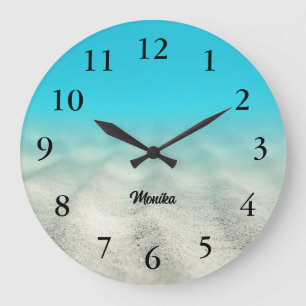 Elegant Black Numbers Underwater Photo Personised Large Clock