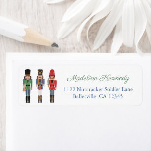 Elegant Black Nutcracker Ballet Return Address Label