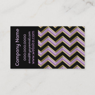 Elegant Black on Amethyst ZigZag  Business Card