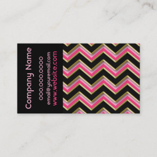 Elegant Black on Hot Pink ZigZag Business Card
