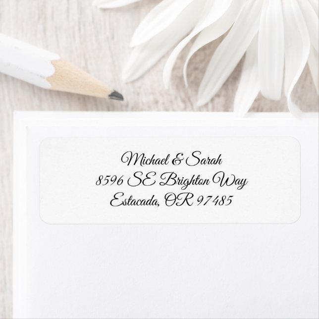 Elegant Black on White Return Address Label (Insitu)