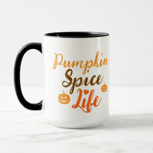 Elegant black &orang pumpkin Spice Life  Mug