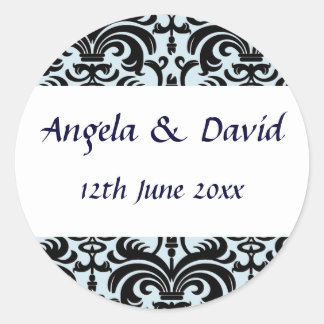 Elegant Black & Pale Blue Envelope Seal