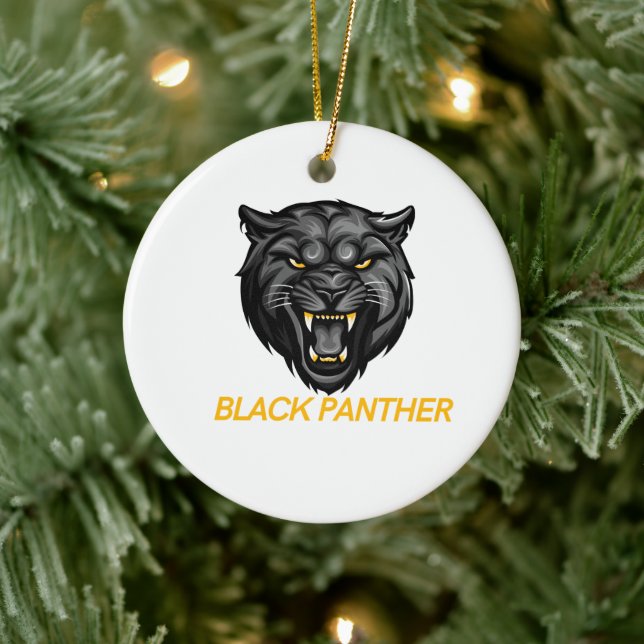 "Elegant Black Panther Ornamen Ceramic Ornament (Tree)