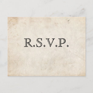 Elegant Black Parchment RSVP Card