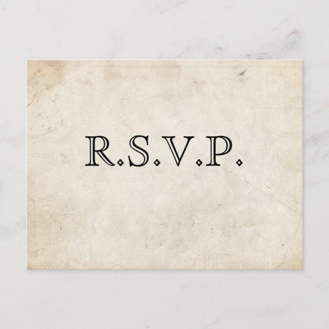 Elegant Black Parchment RSVP Card (Front)