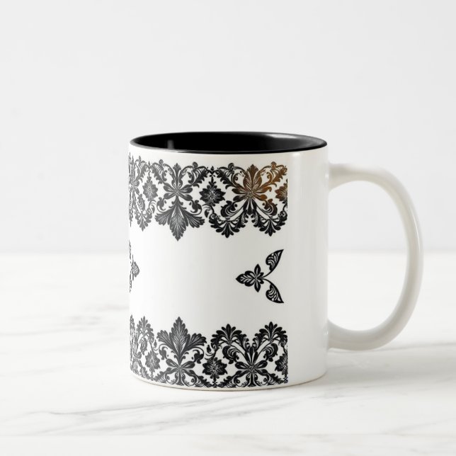 Elegant Black Pattern Ceramic Mug - Stylish and So (Right)