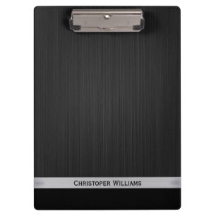 Elegant black perforated metal personalised clipboard