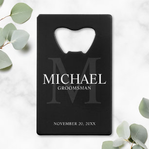 Elegant Black Personalised Groomsmen