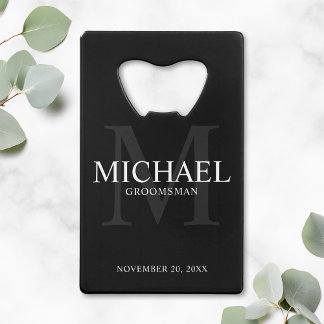 Elegant Black Personalised Groomsmen