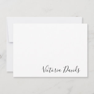Elegant Black Personalised Signature Script Card