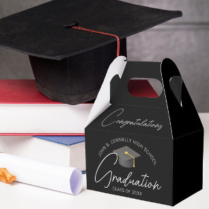 Elegant Black Personalized 2026 Graduation Party Favour Box