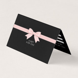 Elegant Black Pink Bow Gift Certificate