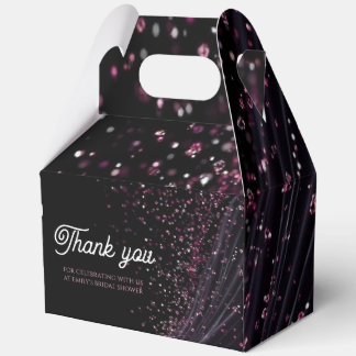 Elegant Black Pink Glitter Bridal Shower Favour Bo Box