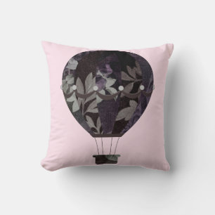 ELEGANT BLACK PINK HOT AIR BALLOON CUSHION