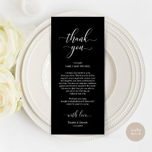 Elegant Black, Place Setting Thank You Card