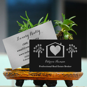 Elegant Black Pro Real Estate Broker Business Card