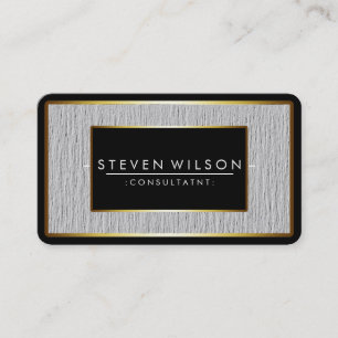 Elegant Black Professional Modern Plain Gold Business Card