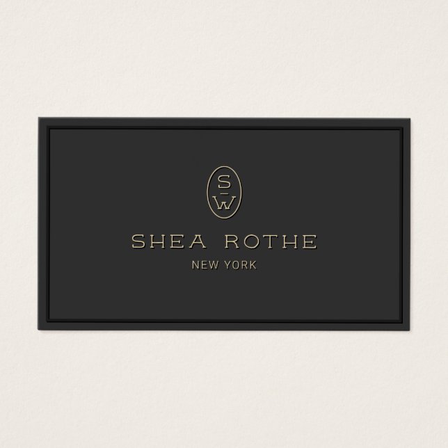 Elegant Black Professional Monogram 3D Typography (Front)