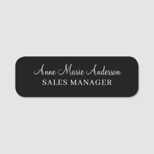 Elegant Black Professional Name Tag