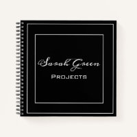 Elegant Black Project Planner Personalised