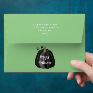 Elegant Black Pumpkin Halloween Envelope