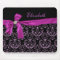 Elegant Black Purple Damask Diamond Bow Custom