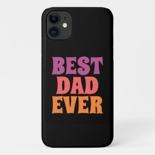 Elegant black &purple retro best dad ever iPhone 11 case