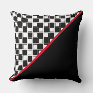 Elegant Black Red and White Cushion
