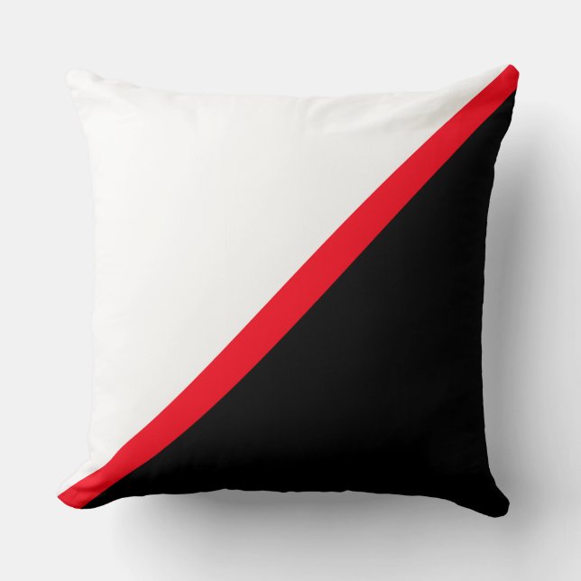 Elegant Black Red and White Cushion (Front)