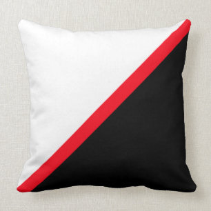 Elegant Black Red and White Cushion