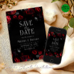 Elegant Black Red Roses Floral Save The Date<br><div class="desc">Embrace romance and sophistication with our custom-designed, elegant Black Red Roses Floral Save the Dates. These charming invitations are sure to set a tone of love and joy for your upcoming celebration. Available as printed or digital invitations, each piece is meticulously designed with love by Mylini Design, an experienced designer...</div>