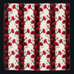Elegant Black Red White Floral Stripes Carnation Bandana<br><div class="desc">Beautiful and graphic pattern of coloured carnations. This elegant artwork has been made from an ancient photographic postcard and was carefully digitally edited to enhance its beauty.

Discover other beautiful floral accessories in my store FLOWER POWER!</div>