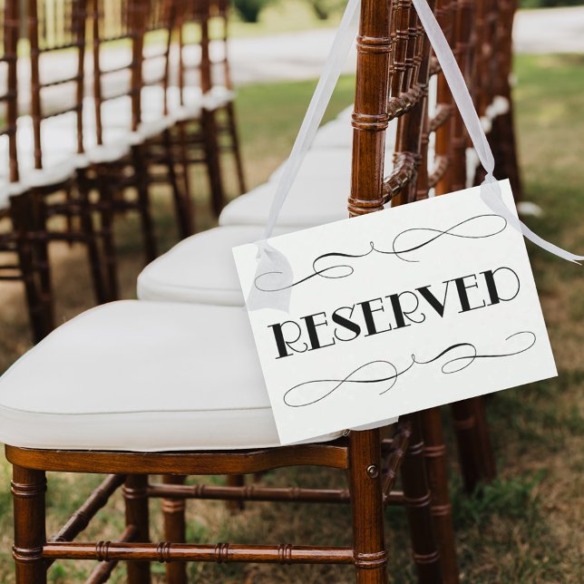 Elegant Black Reserved Seating Wedding Sign Invitation (Creator Uploaded)