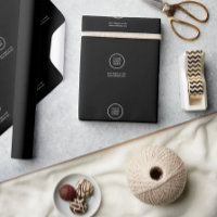 Elegant Black retail Wrapping Paper with logo