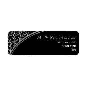 Elegant Black Return Address Label