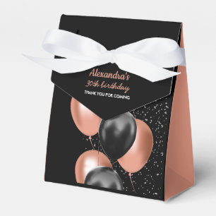 Elegant Black Rose Gold Balloon Chic Thank you Favour Box