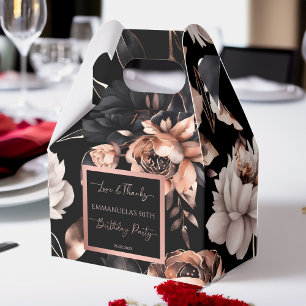 Elegant black rose gold birthday favours template favour box