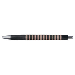 Elegant Black Rose Gold Glitter Striped 